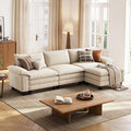 LINSY HOME 123" Modular L-Shaped Sectional Sofa, 3-Seat Corduroy Modern Cloud by LINSYHOME