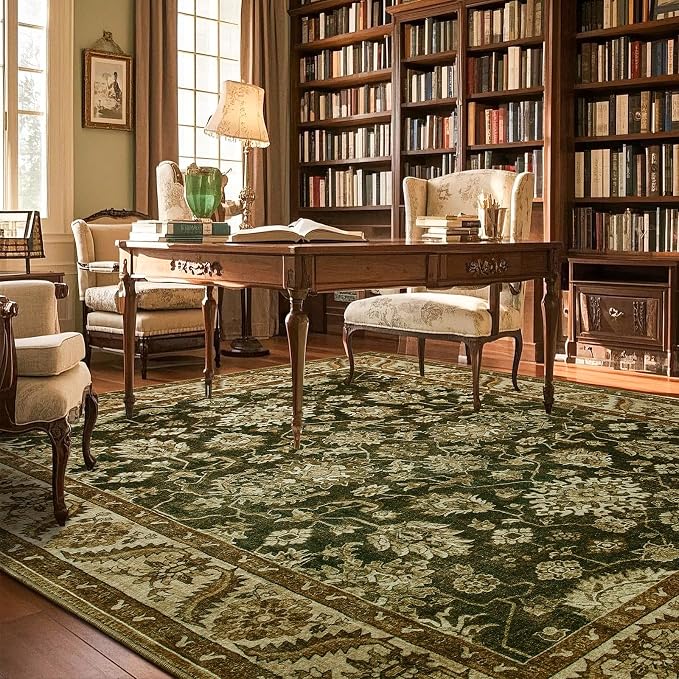 Area Rugs for Living Room, Washable 5x7 Area Rug for Bedroom, Retro Floral - Image 8