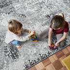 3x8 Grey Rug Runners for Hallways Kitchen Runner Rug Non Slip Washable Black - Image 5