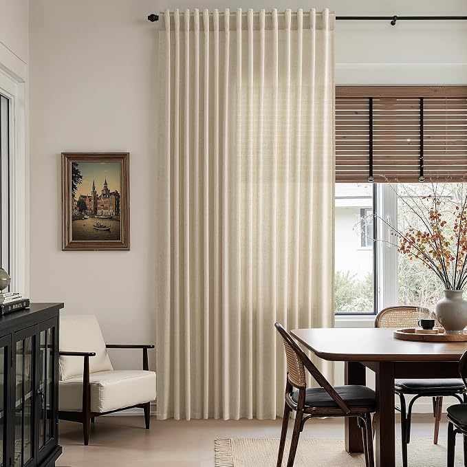 Taupe Burlywood Linen Curtains for Living Room 98 Inches Long Light Filtering - Image 6
