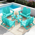 SERWALL Folding Adirondack Bench, HDPE All-Weather Adirondack Loveseat Set of 2 - Image 8