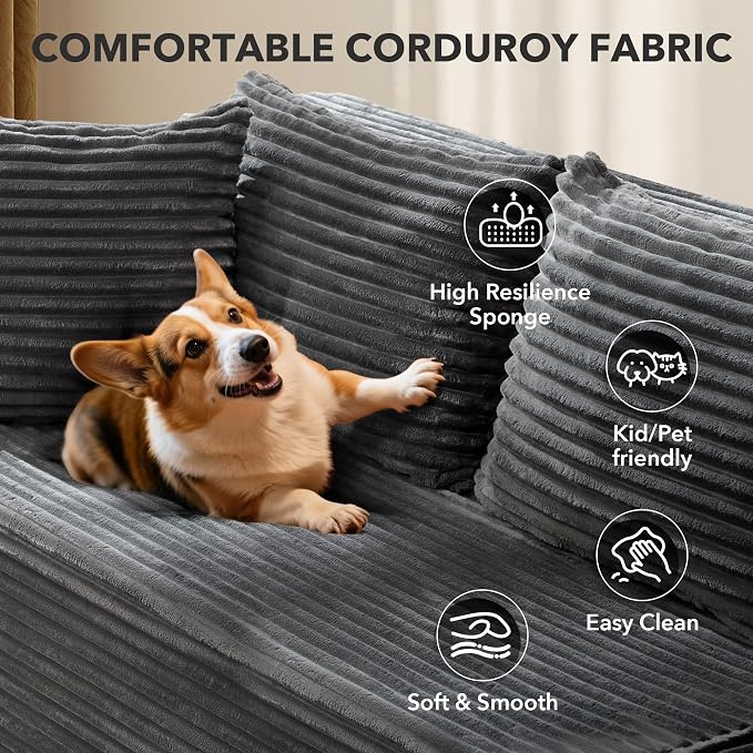 Hetoy Oversized L Shape Modular Sofa, Soft Modular Sectional Couch - Image 6
