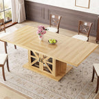 LVB Dining Table for 4-6, Modern Wood Dining Room Table, Farmhouse Rectangular - Image 5