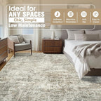Aelenmu 10x14 Area Rugs for Living Room Washable Dining Room Beige Brown | - Image 2