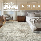 9x12 Area Rugs for Living Room Washable Bedroom Dining Room Beige Brown | - Image 9