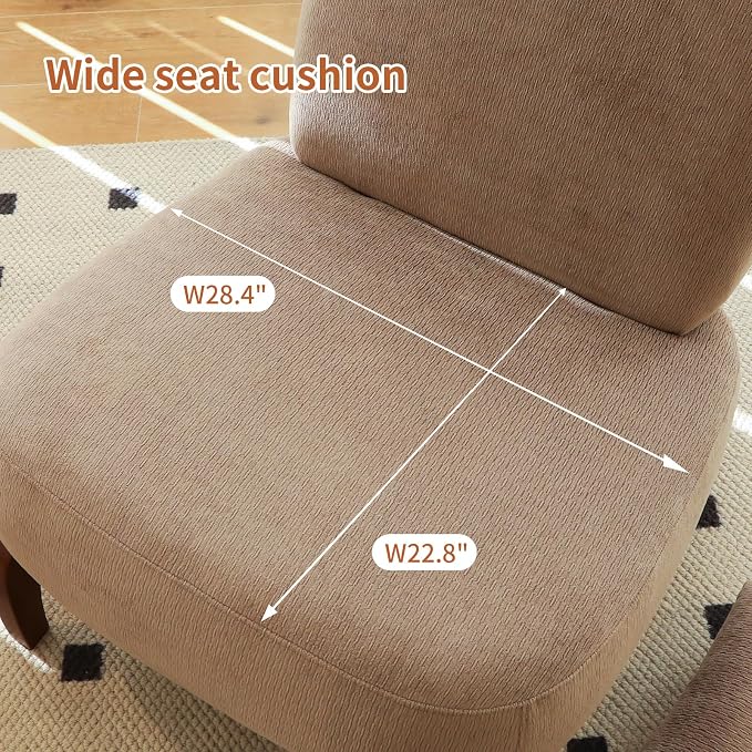 KEIKI Velvet Accent Chair, Armless Cloud Chair - Image 4