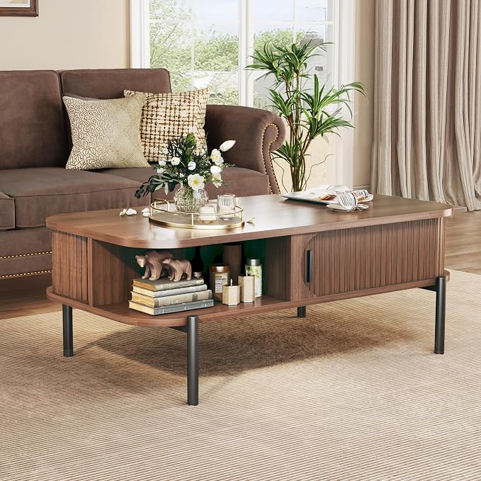 Coffee Table, 39.4" Mid Century Modern Coffee Tables - Image 3