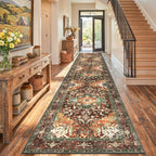 Yamaziot Washable Runner Rug, 3x14 Non-Slip Boho Hallway Kitchen Rug | Stain - Image 5