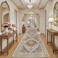 Madane Hallway Runner Rug 3x14 Washable Kitchen Runners Long, Turmeric/Grey | by Madane