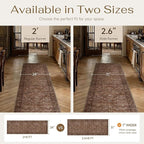 2x8 Brick Red Vintage Floral Washable Runner Rug - Image 10