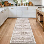 Boho Bathroom Rug 2x5 Runner, Neutral Farmhouse Kitchen Rugs, Small Throw - Image 6