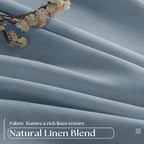 Dusty Blue Linen Black Out 120 Inch Curtains - Image 3