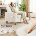 Mid Century Modern Accent Chair, Chenille Comfy Living Room Arm Chairs - Image 3