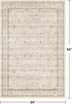 Farmhouse Bathroom Rug 2x3 Beige, Machine Washable Small Non Slip Indoor - Image 2