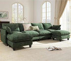 Ihanherry 139" U-Shaped Modular Sectional Couch, Oversized Cloud Sofa by iHanHerry