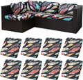 8Pcs Patio Cushion Covers, Outdoor Stretch Cushion Covers, Washable | Stretch by Unknown