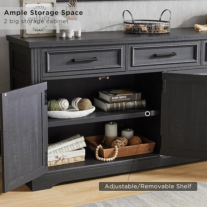JXQTLINGMU 66" Farmhouse Buffet Cabinet - Image 6