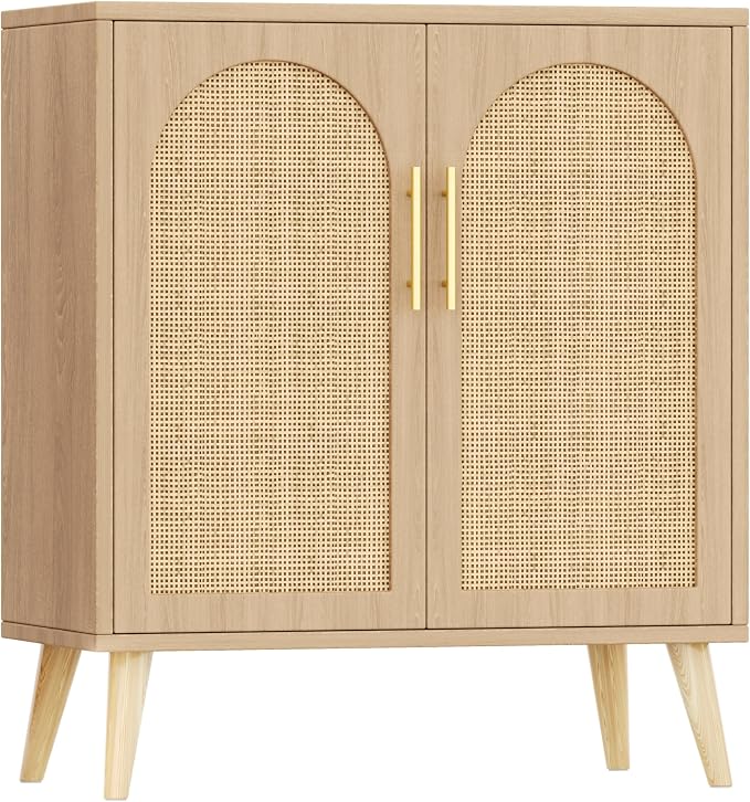 15.7"D Rattan Buffet Sideboard Cabinet by Keehusux