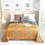 LUTBM Boho Throw Blanket for Bed 100% Cotton Soft Lightweight Quilt Reversible - Image 2
