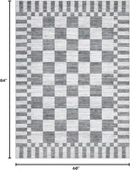 GarveeHome Grey Checkered Rug 5x7 Area Rugs Washable Living Room 5x7 Rug | - Image 2