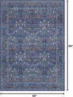 Dark Navy Blue Living Room Rug 5x7 Area Rug - Image 2