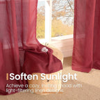 BGment Long Linen Semi Sheer Curtains 102 Inch Length - Image 5