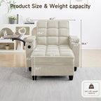 oaaktu Single Modern Comfy Upholstered Chaise Lounge Sofa Chair - Image 2