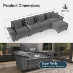 HERA'S HOUSE 158" Modular Sectional Sofa, Oversized L Shaped Couches - Image 2