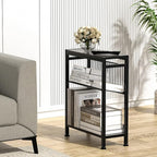 End Table Set of 2 for Small Space, 3-Tier Narrow Side Table - Image 9