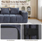 160" Oversized 6 Seater Boneless Couch, Comfy Cloud Modular Sectional Sofa - Image 3