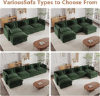 mikibama Modular Sectional Sofa, 111.5 Inch U Shaped Couch Set - Image 6