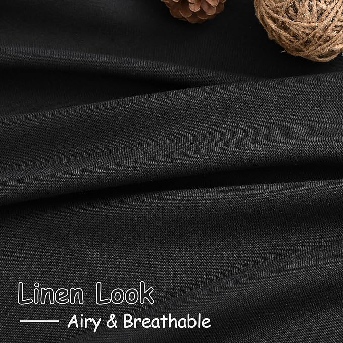 Black Linen Curtains 63 inches Long - Image 5