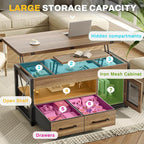 Itaar 40" Lift Top Coffee Table, 4 in 1 Coffee Tables - Image 3