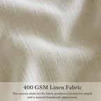 Pinch Pleated Beige Linen Semi Sheer Curtains 112 Inches Length 2 Panels | 112 - Image 4