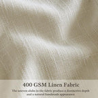 98 Inch Beige Linen Semi Sheer Pinch Pleated Curtains 50 Inch Wide 2 Panels | - Image 3