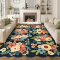 DUKINO 6x9 Area Rugs, Floral Washable Living Room Rug Non Slip, Stain Resistant by DUKINO