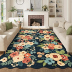 DUKINO 6x9 Area Rugs, Floral Washable Living Room Rug Non Slip, Stain Resistant by DUKINO