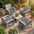 4Pcs Patio Cushion Covers Stretch Outdoor Furniture Protector Slipcovers | - Image 6