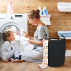 XUANGUO Black Cotton Rope Laundry Basket Hamper - Image 4