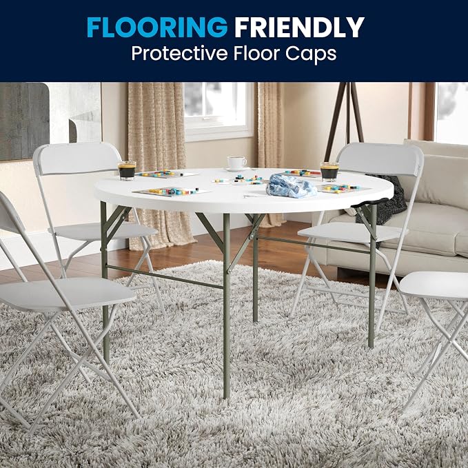 Flash Furniture Freeman 4' Round Plastic Folding Table - Image 7