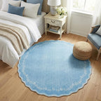 GarveeHome Round Area Rug 5ft Scalloped Washable Circle Rug by GarveeHome