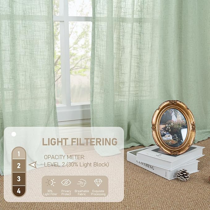 Short Linen Curtains 40 Inch Length - Image 5
