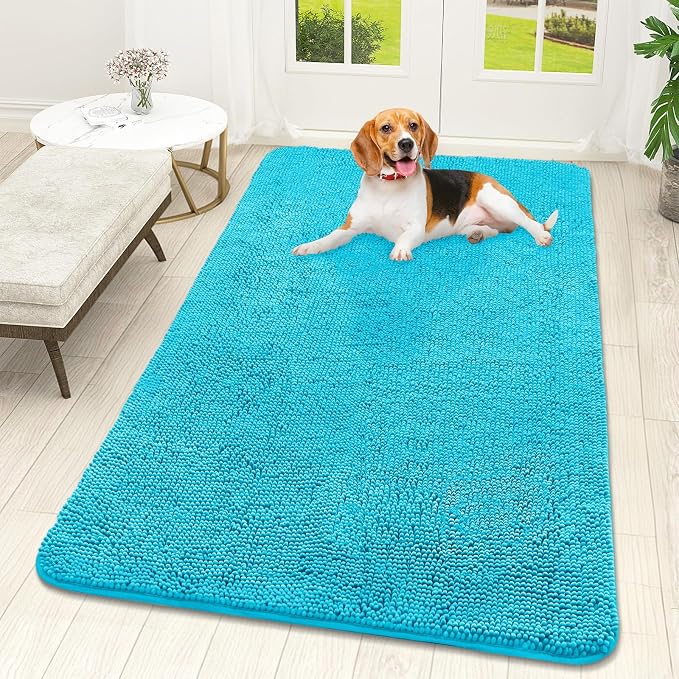 OLANLY Dog Door Mat for Muddy Paws 59x32, Super Absorbent Chenille Mud Mat | by OLANLY