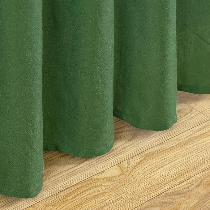 YoungsTex Forest Green Linen Curtains 80 Inches Long - Image 9