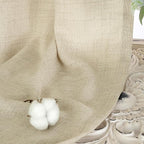 YoungsTex Warm Beige Linen Curtains 40 Inch Length, Short Light Filtering Drapes - Image 6