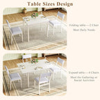 HUAHUU Dining Table Set for 4, Extendable Kitchen Table Cushion Chairs Set of 4 - Image 3