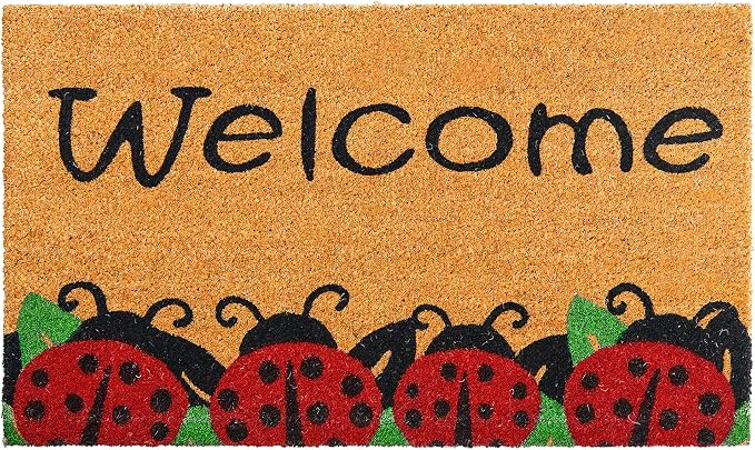Coir Welcome Mat, 17 x 29 in | 100% Natural Coir, Anti-Shedding, Durable PVC by AmaruDoorMats