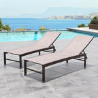Crestlive Products Lounge Chair Outdoor Set of 2, Metal Pool Chaise Lounge - Image 8