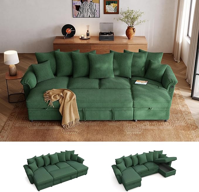 LINSY HOME Oversized Sectional Sleeper Sofa by LINSYHOME