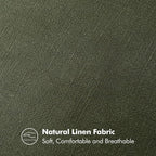 MIULEE Decorative Linen Lumbar Pillow Cover 12x20 Inch Dark Olive Green | Boho - Image 6